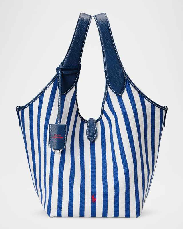 Polo Play Striped Canvas Tote Bag